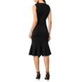 thumbnail image 3 of INSPIRE CHIC Women's Cocktail Sleeveless Sweetheart Neck Bodycon Fishtail Ruffles Midi Dresses XS Black, 3 of 6