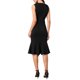 thumbnail image 3 of INSPIRE CHIC Vestido de cóctel sin mangas con escote corazón, ajustado, con cola de pez y volantes, midi, negro, 3 of 6