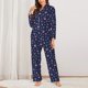 thumbnail image 2 of Balery Star Dog Paw Conjunto de Pijama con Estampado para Mujer, Conjunto de Dos Piezas con Manga Larga, Ropa de Dormir Suave con Bolsillos, Pijamas Cómodos-Small, 2 of 7