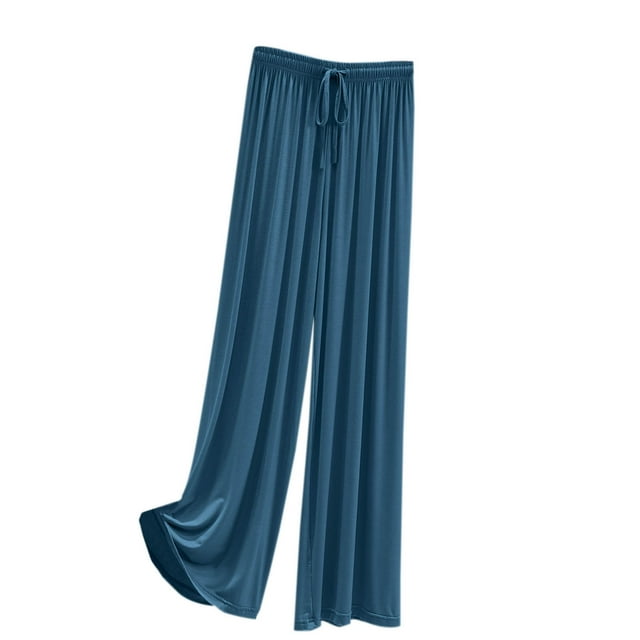 Timegard Pantalon de Pyjama pour Femmes à Jambe Grand, Taille Élastique avec Cordon, Ample et Confortable, Tenue d'Intérieur Décontractée, Pantalon de Pyjama
