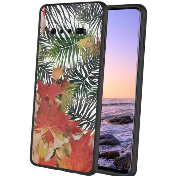 Compatible with Samsung Galaxy S10+ Plus Phone Case, Leaves-23 Case Men Women, Flexible Silicone Shockproof Case for Samsung Galaxy S10+ Plus