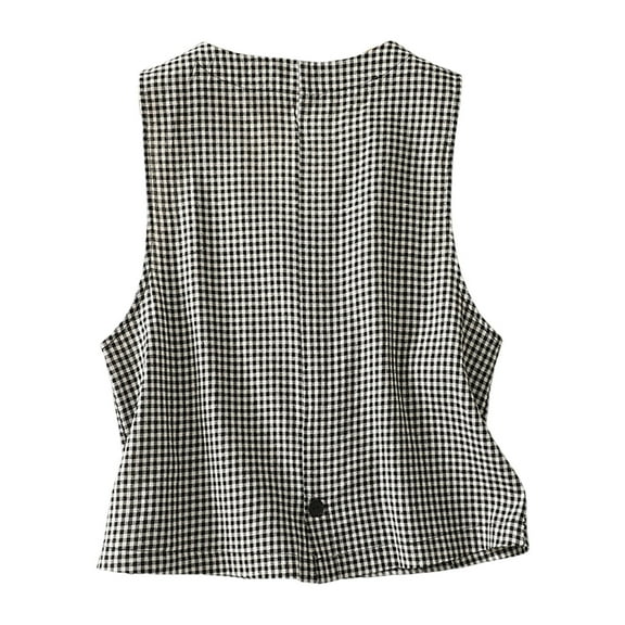 Neewe Cropped Suit Vest for Women 2025 Button Up Business Casual Dressy Waistcoat Vest Tops
