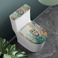 thumbnail image 2 of HELLHERO Colorful Owl Floral Pattern Fits All Toilet Shapes Elastic Edge Toilet Lid Cover Set, Elastic Fabric, Machine Washable Toilet Seat Cover Set, 2 of 8