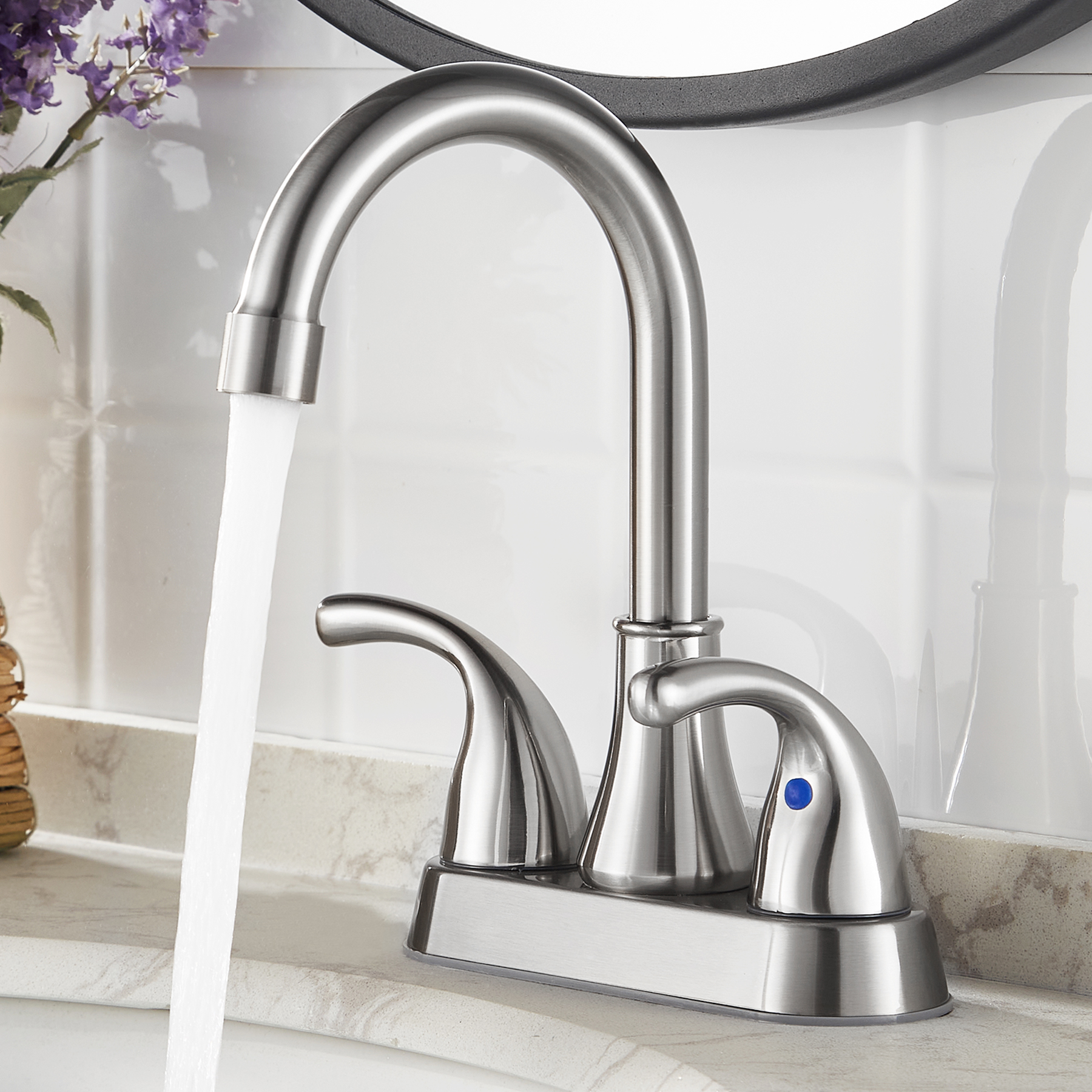 Kede 4-Inch 2-Handle Bathroom Sink Faucet, Brushed Nickel photo 2