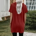 thumbnail image 4 of Hauts à Manches Courtes pour Femmes Tunique Décontractée Ample Couleur Unie Été Automne Chemise Basique Blouses, T-Shirts pour Femmes Manches Courtes Col Rond Tendance Léger Doux Décontracté Été 2025, 4 of 6