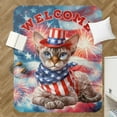 thumbnail image 4 of Devon Rex Patriotic Welcome for 4Th of July Independence Day Cozy Sherpa Blanket Cat Lover Kitten Owner Gifts Warm Soft Throw Blanket - 00010, 4 of 5