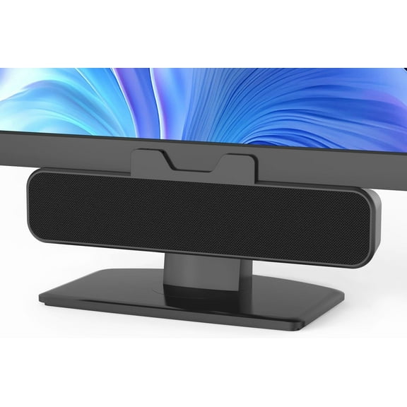 INGA Computer Speakers, USB Plug and Play Desktop Speakers, Easily Clamps to Monitor, PC Speaker with Loud Stereo Sound & Bass, Wired Computer Speakers for Study/Meeting, Compatible with MAC, Laptop