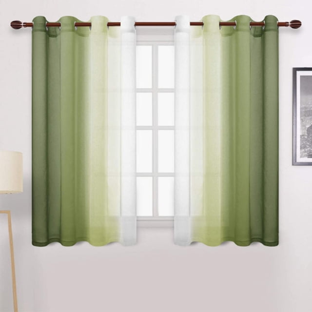 UKAP Rideaux Traitements Rideaux Décoration Maison Voile Transparent Luxe Intérieur Vert Olive 132x183cm/52*72 Po