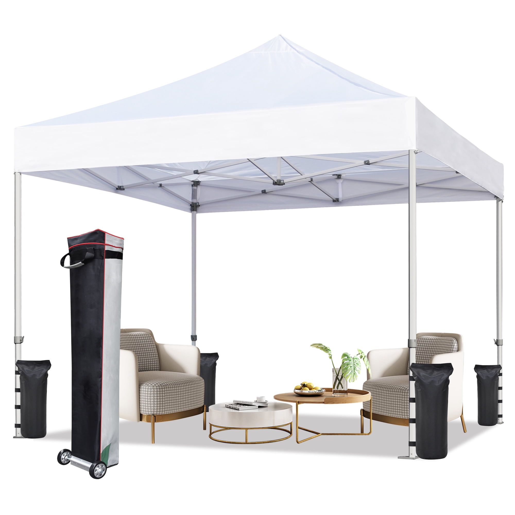 Eurmax Canopy 10' x 10' White Pop-up and Instant Outdoor Canopy