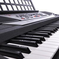 Black 61 Key LCD Display Electronic Keyboard 37" Digital Electric Piano Personal Music Beginner EN71