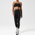 thumbnail image 1 of PISONIC Womens Workout Set Two Pieces Spaghetti Straps Color Block Sports Bra Matching High Waist Leggings Gym Work Out Outfits, 1 of 8