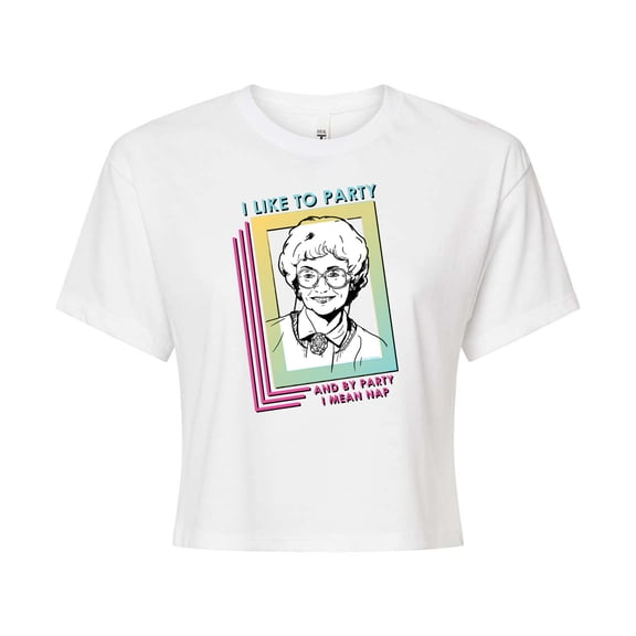 Golden Girls - Party Nap - Juniors Cropped Cotton Blend T-Shirt