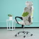 thumbnail image 5 of La silla de oficina elástica cubre la cubierta del asiento para la silla del Blanco verde Zulema Funda de asiento de oficina, 5 of 8