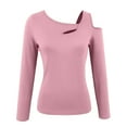 thumbnail image 4 of EDFBUYKRS Women Plus Size Tunic Tops Spring Round Neck Tops Long Sleeve Stripe Print Blouse Purple Sweatshirt for Ladies S, 4 of 5
