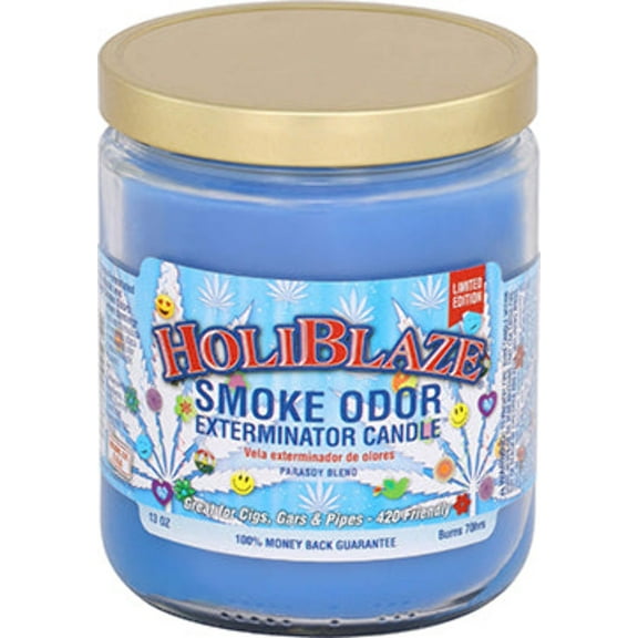Smoke Odor Exterminator 13oz Woody Spiced Fruity jar Candle, Limited Edition Holi Blaze