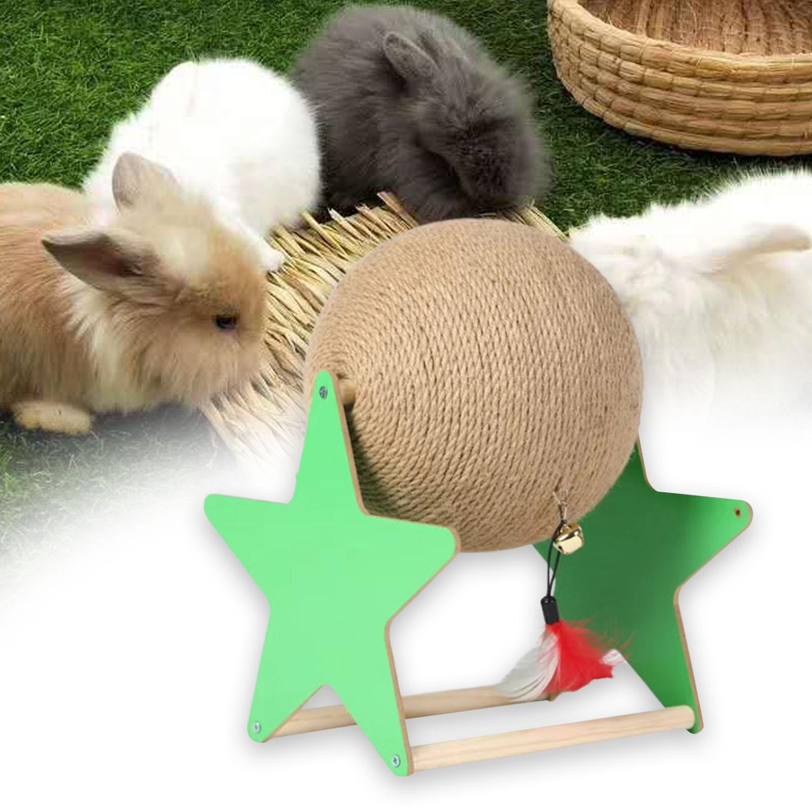 FITYLE Cat Scratcher Toy Rabbit Toy Space Saving with Bell Sturdy Multipurpose Cat Scratching Ball for Indoor Kitties to Grind Claws Large