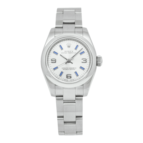 Pre-Owned Rolex Oyster Perpetual 176200 26MM Silver Index Dial With Stainless Steel Oyster Bracelet