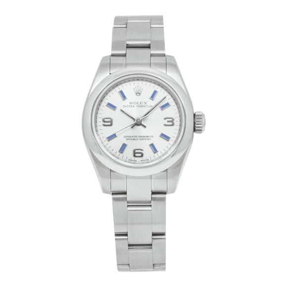 Pre-Owned Rolex Oyster Perpetual 176200 26MM Silver Index Dial With Stainless Steel Oyster Bracelet
