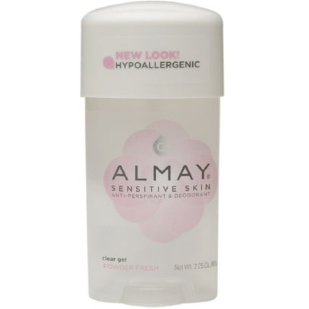 Almay Sensitive Skin Clear Gel Antiperspirant & Deodorant, Powder Fresh 2.25 (Best Antiperspirant For Sensitive Skin)