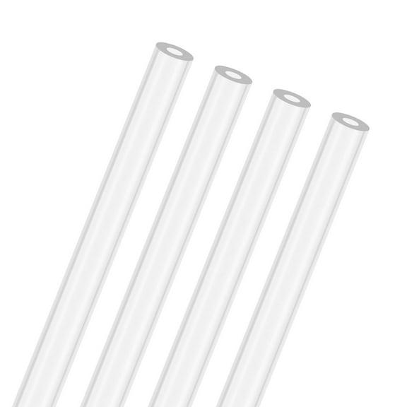 4-Pack Clear Rigid Acrylic Pipe, 3mm[0.12"] ID x 7mm[0.28"] OD Plastic Round Tube for Water Cooling System/Lamps/Fountains/Aquariums [305mm/12IN]