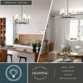 thumbnail image 4 of Camden 6 Light Matte Black Chandelier Fixture White Fabric Linen Shade, LED Compatible, 4 of 13