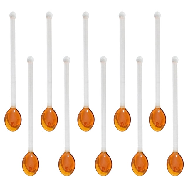 10x Cucharillas De Vidrio Apto Para Lavavajillas Cuchara Agitadora Para Remover La Barra De Café Marrón Sunnimix cucharas de cafe