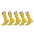 thumbnail image 4 of 5 Pairs Yellow Non Skid Hospital, Yoga, Pilates, Gripper Slipper Socks Men's or Women Mid Calf Size XXL, 4 of 7