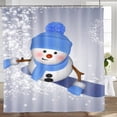 thumbnail image 1 of Décorations de Noël Rideau de Douche de Noël Rideaux de Douche pour Salle de Bain Mignon Bonhomme de Neige Rideaux de Salle de Bain Décor avec Crochets Rideau de Douche Rideau de Douche en Polyester, 1 of 5