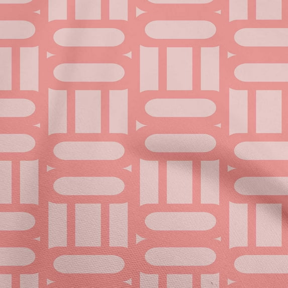 oneOone Polyester Spandex Medium Pink Fabric Geometric Sewing Material Print Fabric By The Yard 56 Inch Wide
