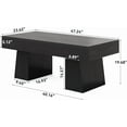 thumbnail image 2 of Tribesigns 47" Modern Coffee Table, Wood Rectangular Center Tables for Living Room, Black, 2 of 6