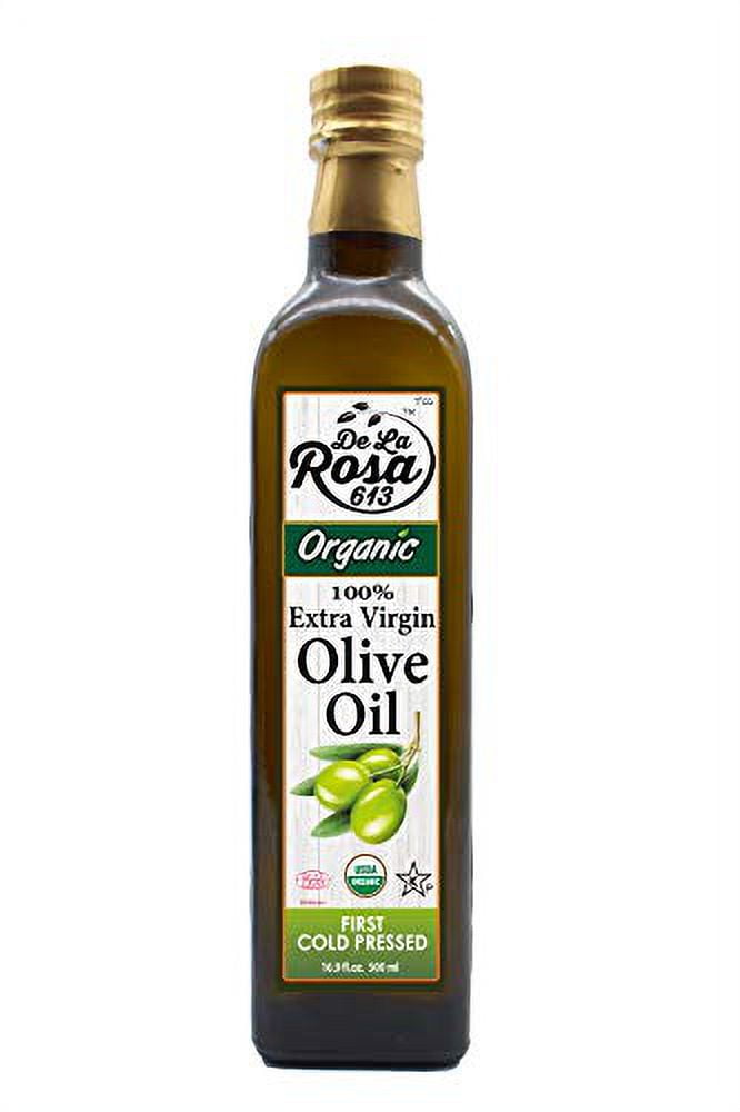 De La Rosa 613 Organic Extra Virgin Olive Oil & White Wine Vinegar, 100% Pure, Raw & Unfiltered, Vegan, Kosher, Non-GMO 16.9 Oz (Pack of 2)