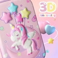 thumbnail image 3 of Estuche para lápices CozyModern Unicorn 3D EVA de gran capacidad para niños, 3 of 6