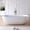 Matte White, variant on MEDUNJESS 69" Resin Stone Freestanding Bathtub, Transparent Gray Soaking Tub Solid Surface Modern Tubs with Pop Up Drain