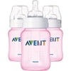 Philips AVENT SCF684/37 9 Ounce BPA Free Classic Polypropylene Bottle, 3-Pack, Pink