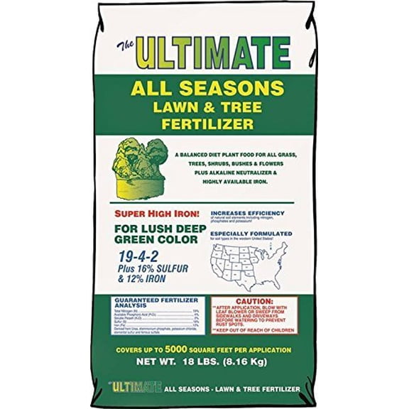 Ultimate Fertilizer 121 All-Season Lawn & Tree Fertilizer, 19-4-2, Covers 5,000-Sq. Ft. - Quantity 1