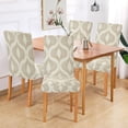 thumbnail image 2 of Yayeee 2 Pack Dining Chair Covers Stretch Parson Chairs Slipcovers Seat Protector, Light Brown Pattern, 2 of 6