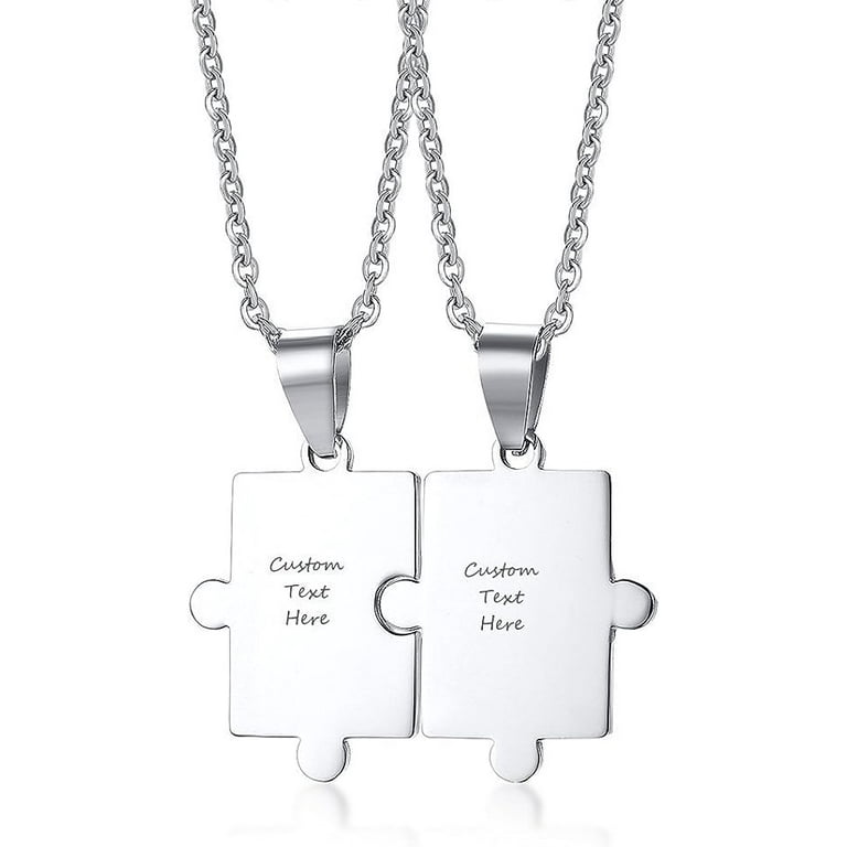VNOX Friendship Necklace Set of 2/3/4/5/6 - Customized Heart Puzzle Piece  Necklace for Women Family BFF Best Friends Friendship Gift 