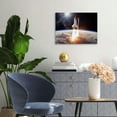thumbnail image 3 of ARISTURING Spaceship Takes Off Into Flies To Mars Poster Canvas Painting Print Wall Art Modern Living Room Office Bedroom Room Aesthetics Gift Decoration 16x12inch, 3 of 6