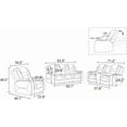 thumbnail image 2 of Breathing Leather Power Recliner Sofa Set, Reclining Living Room Set with LED, Reclining Sofa Recliner Couch with Cup Holder/USB Ports (3 Pieces Couch Set, Cream White), 2 of 5