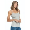 thumbnail image 4 of ACTIVE UNIFORMS Women's Camisole Cotton Stretch Undershirt with Adjustable Strap Tank Top Multi-Pack of 2 (Heather Charcoal, X-Small), 4 of 6