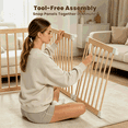 thumbnail image 5 of TouHeart Wooden Playpen for Baby & Toddlers, Foldable Large Baby Gate Play Yards, 10 Panels, 102.9"x68.6"x24", 5 of 10