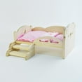 thumbnail image 3 of Cama de simución con escaleras, , muebles en mini para muñeca bebé de 1/6 30cm, accesorio de muebles de madera Llevar CUTICAT cama de muñeca, 3 of 8