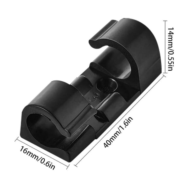 Cable Organizer Buckle Home Office Tabletop Wall Mounted cable organizer Adhesive Cable Wire Fixing Clip, Black, 20pcs
