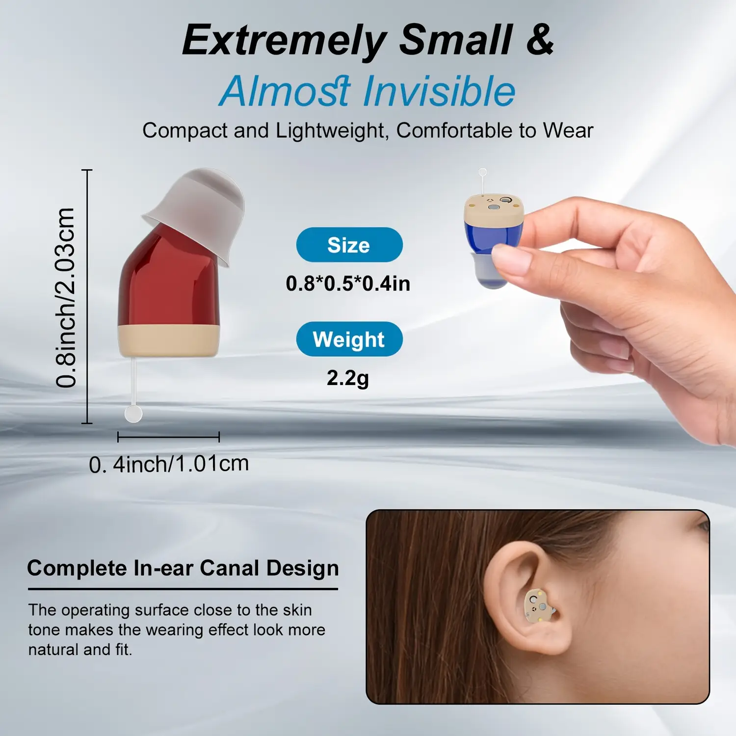 Rechargeable Hearing Aids For Seniors With Noise Canceling,Hearing Amplifier For Adults,Digital In Ear Hearing Aids, Hearing Assist Devices With Volume Control Magnetic Contact Charging Box