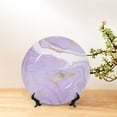 thumbnail image 4 of Honeii Lavender Glitter Foil Stripes Print Elegant Bone China Decorative Plate, Porcelain Plate,Art Crafts,Ceramic Ornaments for Home Office Wall Decor-10in, 4 of 4