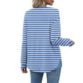 thumbnail image 6 of Xdegoge Long Sleeve Shirts for Women Oversized Striped Tunic Tops Fall Fashion Dressy Casual Blouses Stretchy Trendy Loose Fit Y2K Tshirts with Pocket Streetwear, 6 of 7