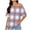 Pink-Shirts, variant on Inverlee Womens Short Sleeve Plaid Shirts Off Shoulder Tops Summer Casual Loose Outfit