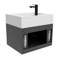 thumbnail image 3 of Nile 24" Black Wood Floating Vanity with White Top and Black Trim, 3 of 10