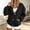 Black, variant on Sevevn Women's V Neck Button Down Sweatshirt Cardigan Long Sleeve Loose Oversized Jacket with Pockets Navy S
