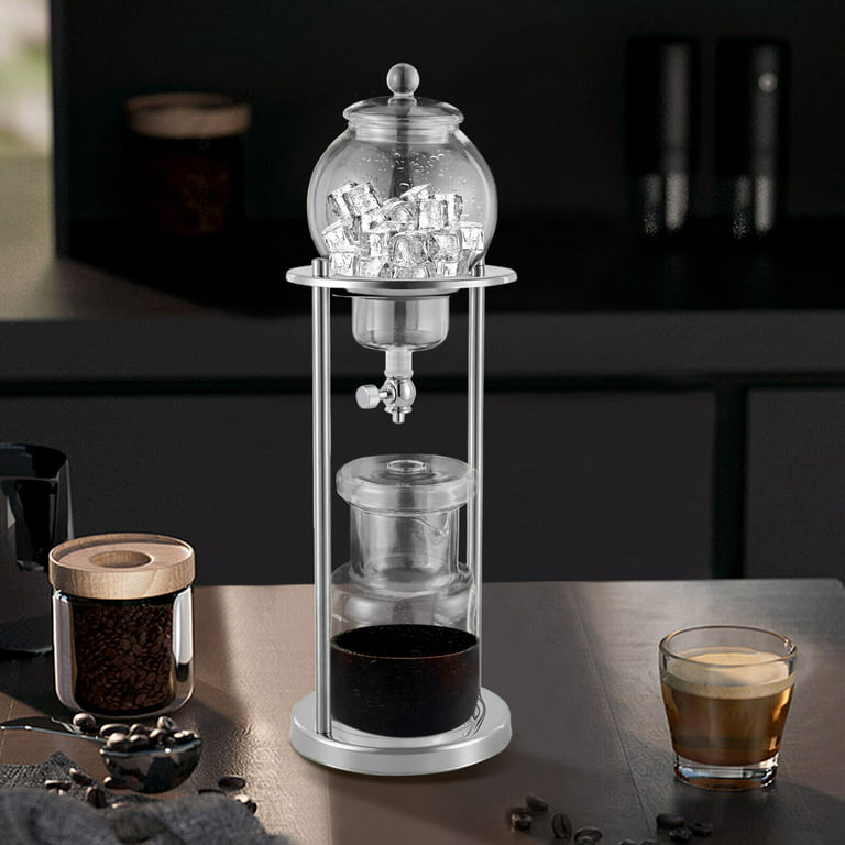 FLYHERO Iced Coffee Cold Brew Drip Tower Coffee Maker Ice Coffee Machine  Cold Brew Dripper Iced Coffee Brewer Maker 8 cup (Brown)